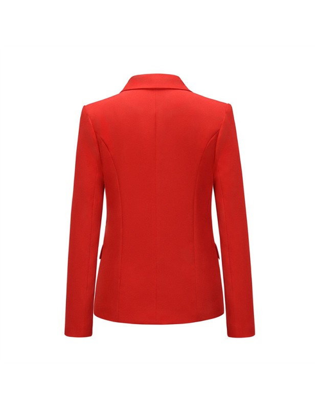 Short Suit Jacket Double Breasted Top Coat Solid Color Women Blazer H2013