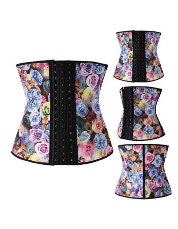 2016 New Style Flower 9 Steel Bones Latex Corsets M1303E