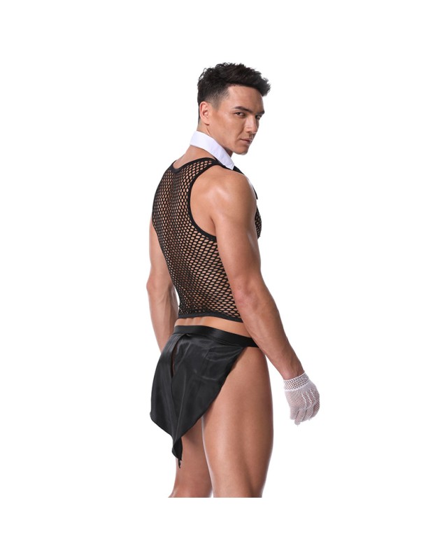 Uniform Tuxedo Sexy Lingerie Set Mesh Men Underwear M20190