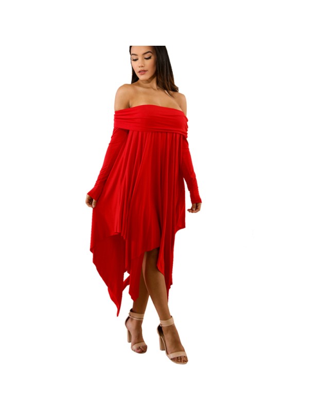 Summer Bohemian White Irregular Beach Dress 8206