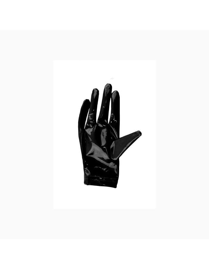 European and American Short High Elastic Bright Leather PU Gloves 68323
