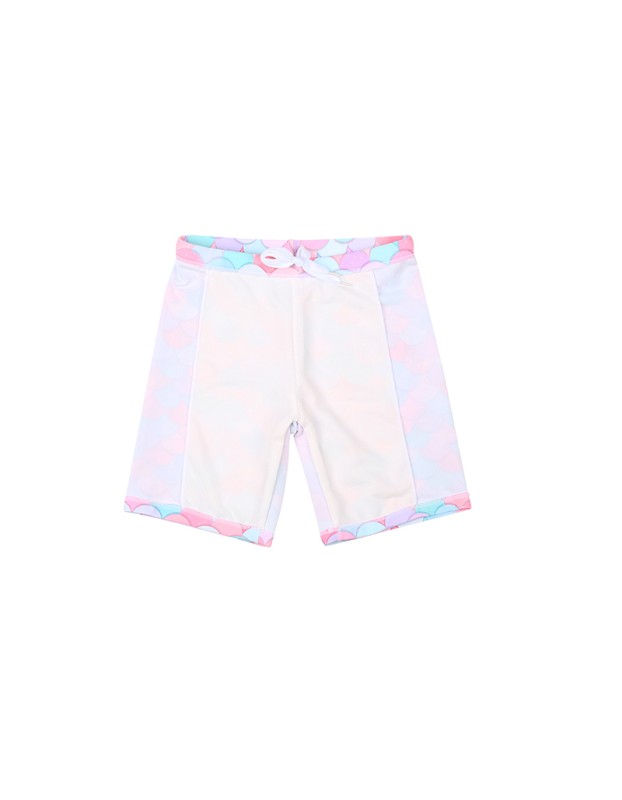 Children's Swimsuit Mermaid Separate Set Long Sleeve Fish Scale Shorts Girls Swimsuit KF207