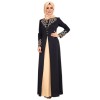 Bronzing Splicing Long Dress Color Contrast Slimming Temperament Dress 9008