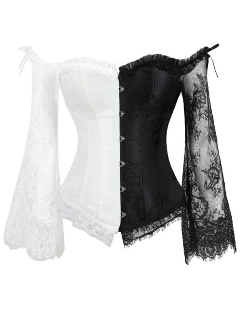 Black White Gothic Corset Top M1418C
