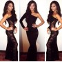 Black One Shoulder Design Evening Dress M2302