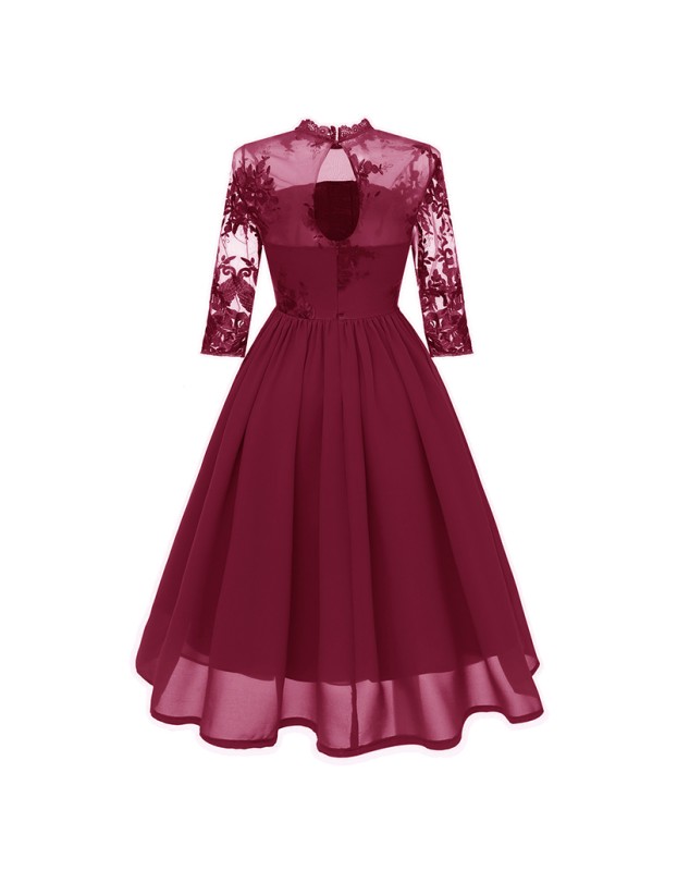 Chiffon See Through Night Sexy Clubwear Bridesmaid Embroidery Dress CD1661