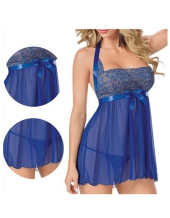 Blue ladies Sleepwear Dress M2132