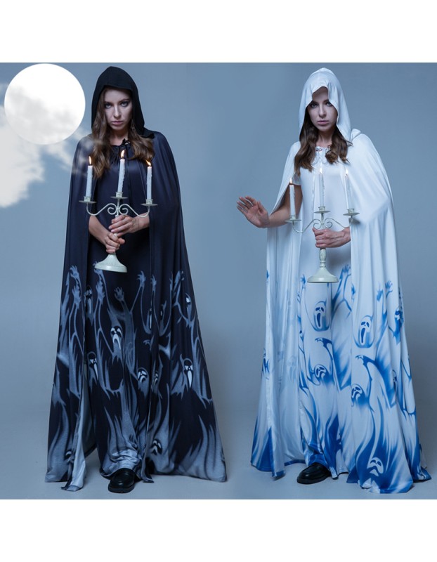 Halloween Costume Skeleton Ghost Bride Movie Role-Playing Game Uniform YM8717