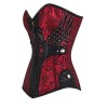 12 Steel Boned Black Red Steampunk Corset Zip Patchwork M1412