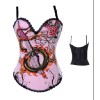 pink color sexy cotton straps corset m1937A