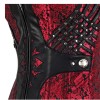 12 Steel Boned Black Red Steampunk Corset Zip Patchwork M1412