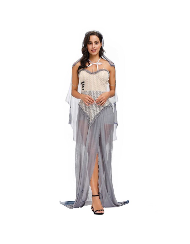 Halloween Movie Zombie Emily Actress Vampire Bride Costume MS4511
