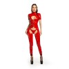 Sexy Mirror PVC Open Crotch One Piece PU Patent Leather Bright Bodysuit   6807