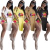 Hole Sleeve Opening Top And Pants Set Sexy Two Piece Sets Women M074
