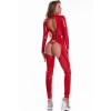 Open Crotch One-Piece Leather Bodycon Jumpsuit Sexy Bodysuit Set XX6810
