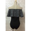 Women's Geometric Off-Shoulder Ruffle Print One-Piece Swimsuit m17023