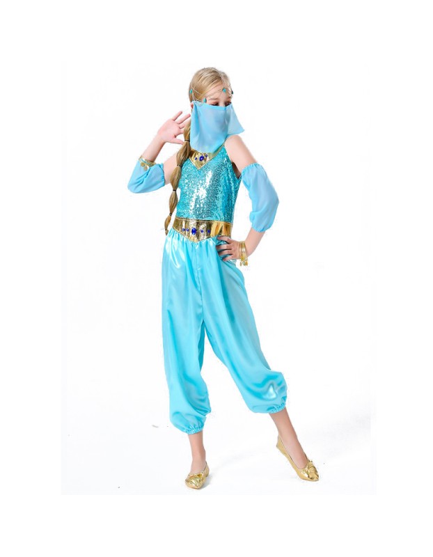 Princess Jasmine Dress Children's Indian Arabian Nights Aladdin Magic Lamp Costume YM5611