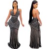Sexy Deep V Backless Sequin Evening Ironed Drill See Through Long Party Dress X3816