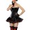 sexy tie front leahter  corset dress m1206B