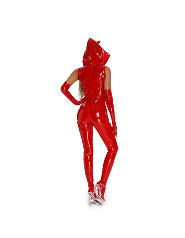 Tight Mirror PVC PU Patent Leather Bodysuit Pants Suit Devil Queen Jumpsuit 6853