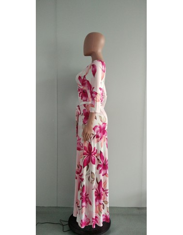 Sexy V-neck beautifully printed plus size and floor dress fashion women's clothing M8573