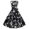 Slim The Bhole Body Printed Custom  Vintage Sleeveless Dress JY13420