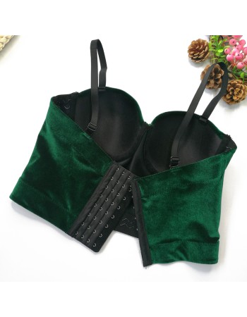 Real Velvet Bra Solid Color Steel Ring Body Shaping Vest All-Match Corset KN8199