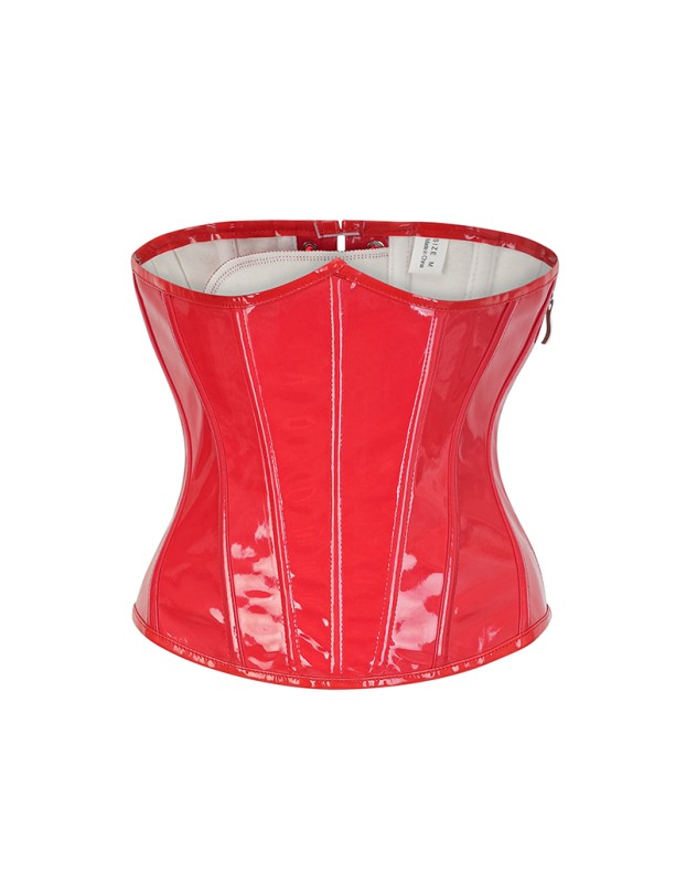 Steampunk Black PU Underbust Corset with Side Zipper Gothic Bustiers M22066
