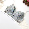 Color Diamond Chest Wipe Careful Machine Deep V Chest Wrap Suspender Top 8971