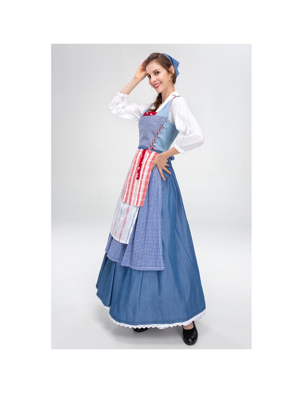 Manor Maid Costume Vintage Garden Maid Long Skirt Show Beer Costume YM0923