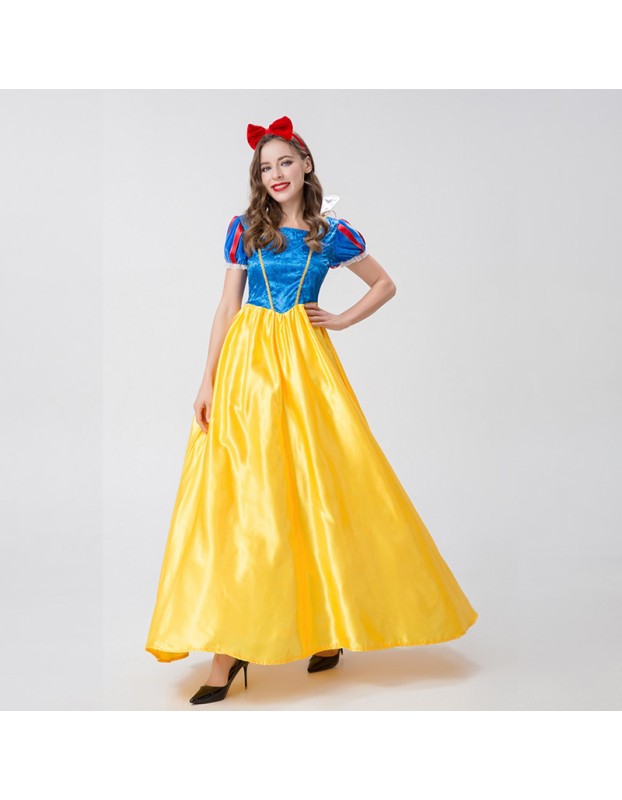 Halloween Costume Snow White Cosplay Adult Long Dress Costume YM8719