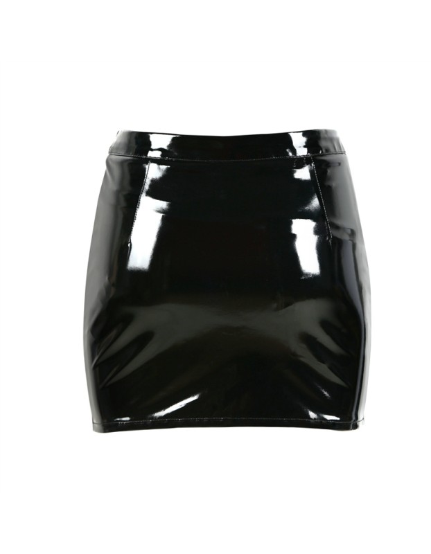 Fashion Leather Pencil Skirt With Zipper M343