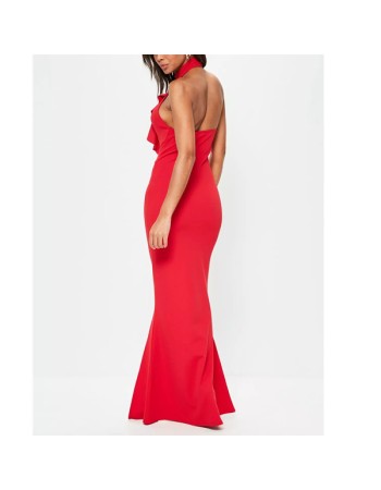 Sexy V- Neck Ruffle Red Party Dress M18046