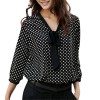 Women Chiffon Polka Dot Blouses Shirt m30410