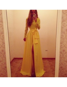 Sexy Fashion Yellow Evening Dress M3952