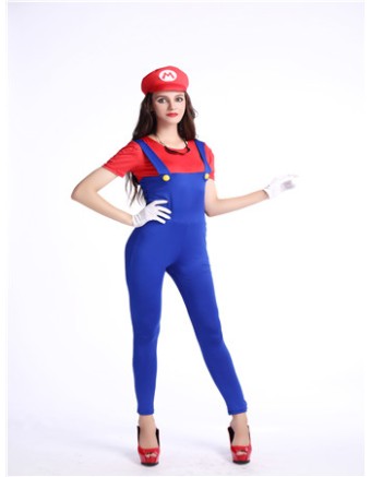 Funy Cosplay Costume Super Mario Luigi Brothers Plumber Fancy Dress Up Party Costume M40256