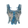 Court Style Peony Retro Bustier Top Waistcoat Monet Oil Body Shaping Corset AM22046
