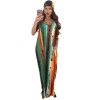 Women v neck spaghetti strap loose beach casual long maxi dress M9034