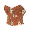 Sexy Bustier Butterfly Print Corset Tops For Women Waist Trainer Short Corset 22047
