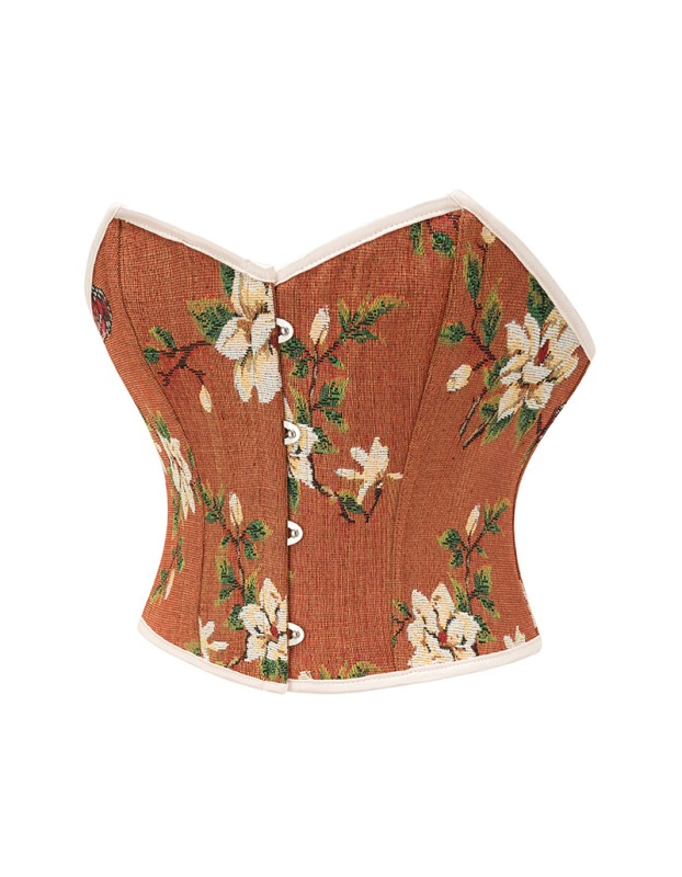 Sexy Bustier Butterfly Print Corset Tops For Women Waist Trainer Short Corset 22047
