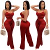 Recreational Temperament Sexy Long Straight Tube Rompers Women Jumpsuit X3717