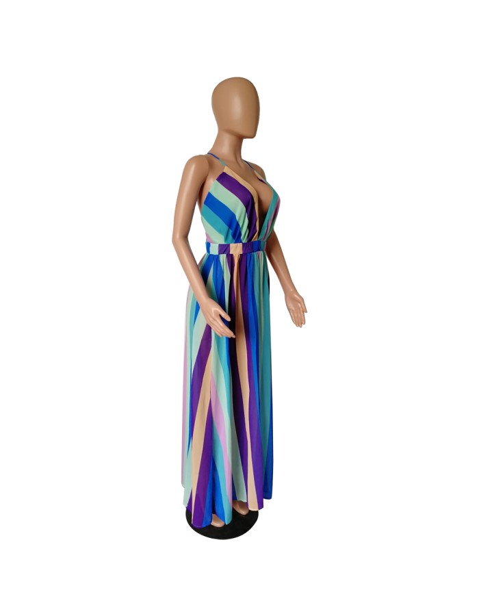 women's sexy halter strap chiffon dressM8360