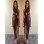 Sexy Black Front Keyhole Crossover Neck Maxi Dress M30033b