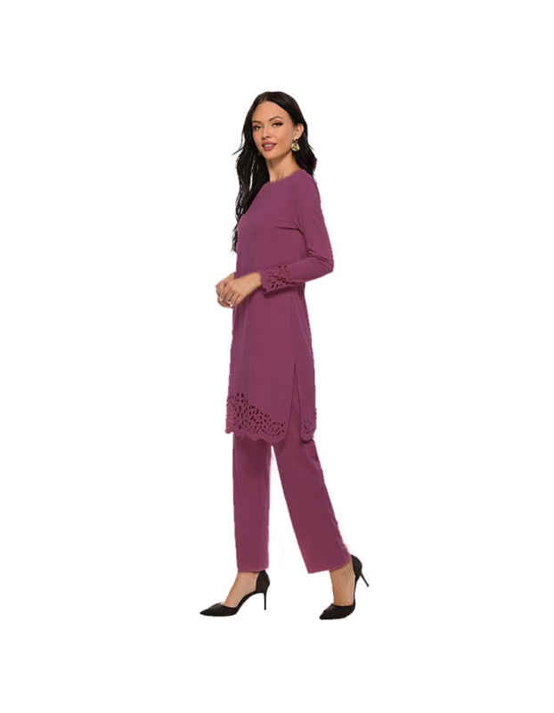 Middle Eastern Muslim Ensemble Abaya Burn Two Piece Plus Size Outfit Dresses 21230