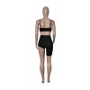 Sexy Tube Top Trendy Crop Top And Pants Solid Two Piece Set Short Set M050