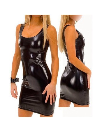 Patent Leather Skirt Sexy Mini Plus Size Evening Dress XX4083