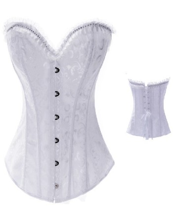 Rhinestone Embellishment Brocade Corset  M1881A