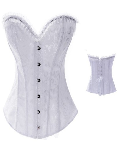Rhinestone Embellishment Brocade Corset  M1881A