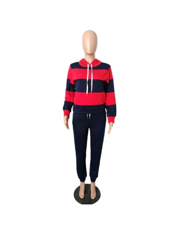 Autumn Winter Thick and fluffy Hoodied Women's set Tracksuit m6005