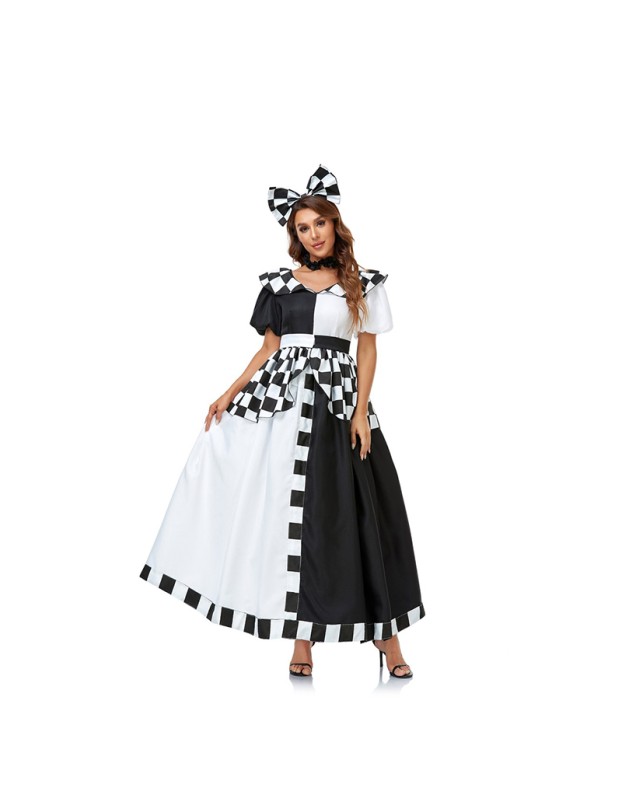 Elise Wonderland Halloween Cosplay Plaid Mickey Mouse Costume DL2029